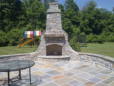 Bluestone Fireplace Patio